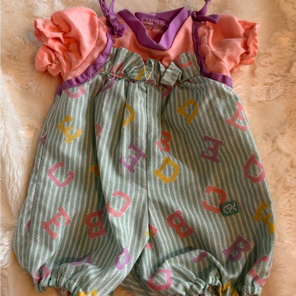Cabbage Patch Toddler Romper with Alphabet Print
